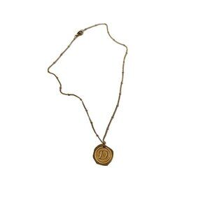 Initial D Gold Plated Initial Necklace